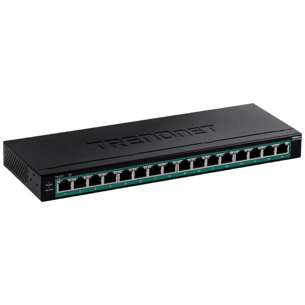 TrendNet TPE-TG160H TRENDnet TPE TG160H - Switch - 16 x 10/100/1000 (PoE+) síťový switch 32 Gbit/s