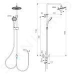 IDEAL STANDARD - Idealrain Sprchový set s přepínačem, černá BC747XG