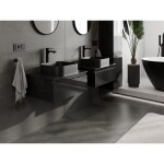 MEXEN/S - Orio koupelnová skříňka pod umyvadlo 60 cm s deskou, 1 šuplík, černá lesk 91A10-06023-1-BFC70
