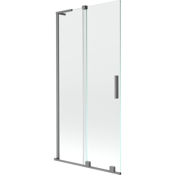 MEXEN/S - Velar L dvoukřídlá posuvná vanová zástěna 90 x 150, transparent, grafit metal 896-090-003-01-95