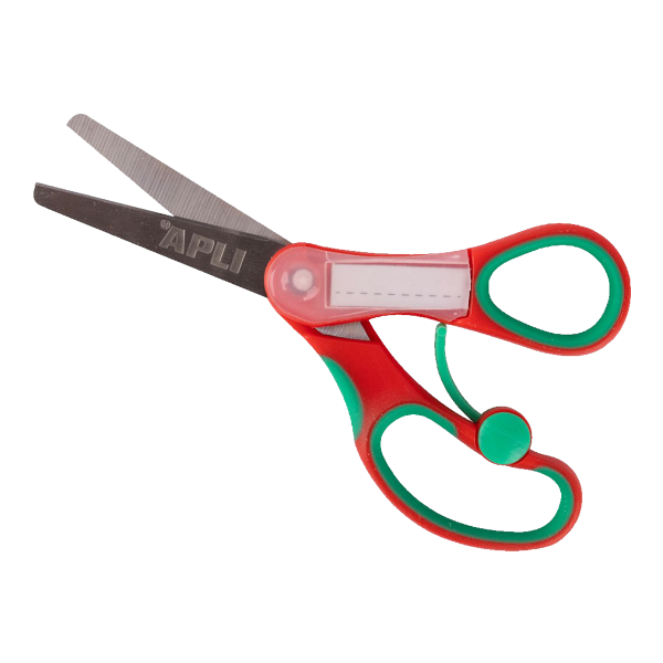 APLI APLI, A20005, školní nůžky s jmenovkou, mix barev, 1 ks Barva: Červená