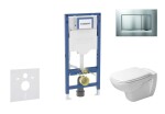 GEBERIT - Duofix Set předstěnové instalace, klozetu D-Code a sedátka softclose, tlačítko Sigma20, matný chrom/chrom SANI11CP2106