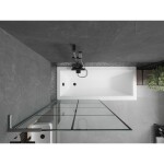 MEXEN/S - Next L vanová zástěna FIX 90 x 150, černá vzor, grafit kartáčovaná 895-090-000-03-77-66