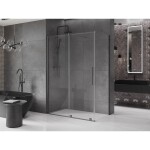 MEXEN/S - Velar sprchový kout, posuvné dveře 140 x 75, transparent, grafit metal 871-140-075-01-95
