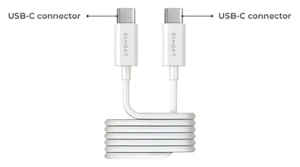 2-Power bílá / USB-C kabel / USB-C (M) - USB-C (M) / 1 m (2PUC1M04W)