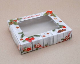 Dortisimo Vánoční krabice na cukroví s potiskem (18 x 15 x 3,7 cm)