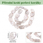 Přírodní barokní Keshi perla - bílá - 18-22 x 14-16 x 3-7 mm - 1 ks