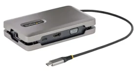 StarTech USB-C Multiport Adaptér šedá / USB-C hub / HDMI / Ethernet RJ45 / 2x USB-A / 0,25m kabel (DKM31C3HVCPD)