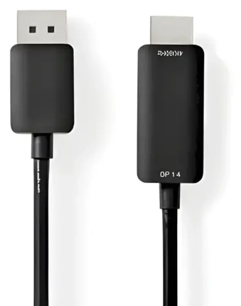 Nedis DisplayPort-HDMI kabel černá / Kabel DisplayPort na HDMI / 4K 60Hz / Poniklované konektory / 2 m (CCGP37104BK20)