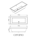 CERANO - Vana akrylátová Elisa - obdélníková - bílá - 160x70x40 CER-005254