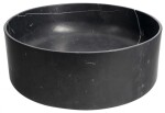 SAPHO - BLOK kamenné umyvadlo na desku, Ø 40cm, matný černý Marquin 2401-52