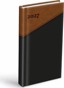 Diář 2027 D802 PU černý/hnědý 90x170mm
