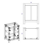 COMAD - Skříňka pod umyvadlo 60cm 2 dvířka CLASSIC OAK 5907611647653