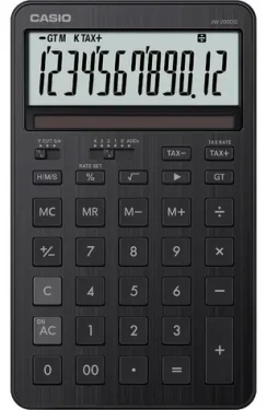 Casio JW-200DQ-BK černá / Stolní kalkulačka / 12místný displej / DPH a marže (JW-200DQ-BK)