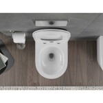 MEXEN/S - Rico Závěsná WC mísa Rimless Tornado včetně sedátka s slow slim, duroplast, bílá lesk 30720400T
