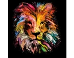 Obraz na plátně Barevný lev, 35x35 cm, efekt olejomalby