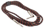 Amumu Woven Instrument Cable Red Angled 3 m