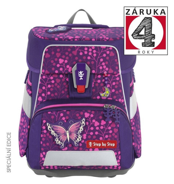 Školní aktovka SPACE SHINE Butterfly Night Ina 5 dílný set, AGR certifikát