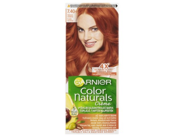 Garnier Color Naturals Permanentní barva na vlasy 7.40+ vášnivá měděná, 60+40+10ml