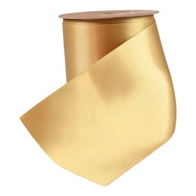 Det Gamle Apotek Široká saténová stuha Gold 5 m, zlatá barva, textil