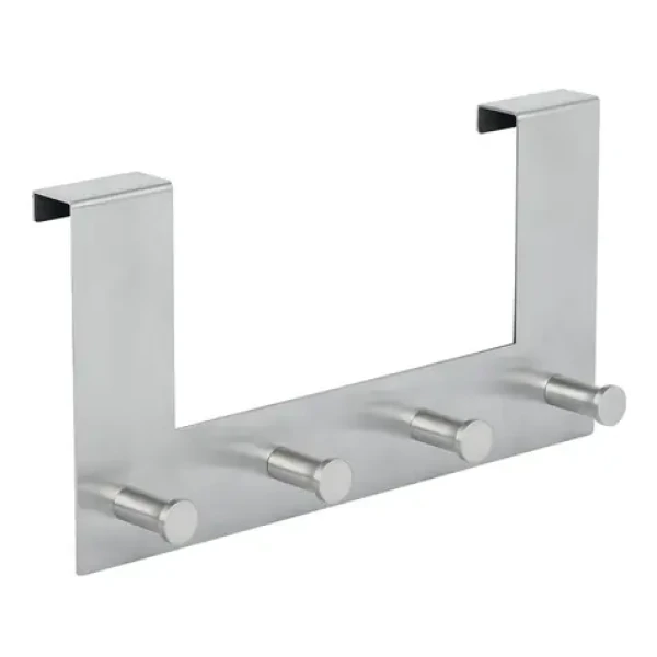 Spirella PUNT závěsný věšák na dveře kartáčovaná nerez ocel / 4 háčky / 19 mm (7610583164490)