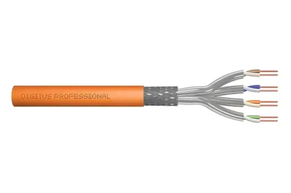 Digitus CAT 7 S/FTP oranžový / Instalační kabel / 25 m / AWG 23/1 / LSZH / Dca / 1200 MHz (DK-1743-VH-025)