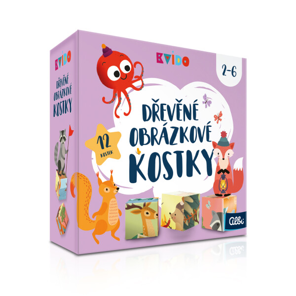 Kvído - Dřevěné obrázkové kostky - Albi