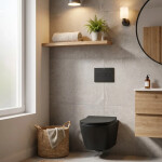 Wc závěsné SAT Infinitio včetně prkénka softclose, černá mat, zadní odpad SATINF010RREXPBKM SATINF010RREXPBKM