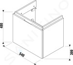 JIKA - Cubito Umyvadlová skříňka 540x480x399 mm, 1 zásuvka, dub H40J4223015191