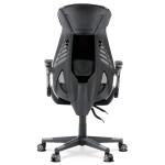 Herní křeslo, šedá, černá ekokůže a černá látka a síťovina MESH, PCA mech