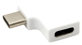 OEM USB-C (M) - USB-C (F) lomená 90° bílá / Redukce / USB 2.0 (12.03.2996)