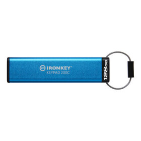 Kingston IronKey Keypad 200C 128GB modrá / Flash Disk / USB-C 3.2 Gen 1 - (USB-C 3.0) (IKKP200C/128GB)