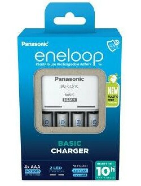 Panasonic K-KJ51MCD04E Eneloop Basic nabíječka + 4x AAA 800 mAh / Ni-MH / 4ks (K-KJ51MCD04E)