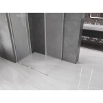 MEXEN/S - Velar L sprchový kout, posuvné dveře 90 x 100, dekor, nikl kartáčovaný 871-090-100-33-97