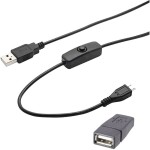 Delock USB 2.0 prodlužovací kabel plochý zahnutý [1x USB 2.0 zástrčka A - 1x USB 2.0 zásuvka A] 1.00 m černá oboustranně zapoji