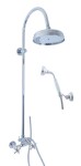 SLEZAK-RAV - Vodovodní baterie sprchová MORAVA RETRO s hlavovou a ruční sprchou, Barva: chrom, Rozměr: 150 mm MK381.5/3