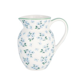 GREEN GATE Porcelánový džbánek Alaia White 0,5 l, modrá barva, porcelán