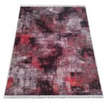 DumDekorace Moderní koberec do obývacího pokoje červeno-černý - URBAN ART Šířka: 60 cm | Délka: 100 cm