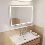 REA - LED zrcadlo na zeď s policí 80x60 cm L-8060 HOM-08530