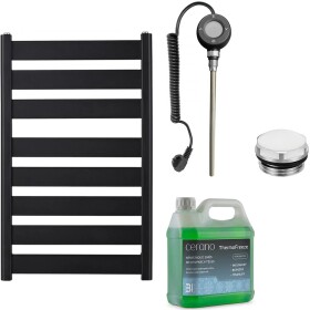 CERANO Koupelnový elektrický radiátorový set Marco - WIFI - 600W - černá matná - 920x550 mm