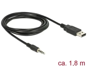 Delock kabel USB TTL samec 3.5 mm 4 pin stereo jack samec 1.8 m černá / 3.3 V (83779-D)