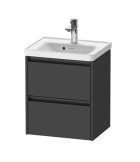 DURAVIT - Ketho.2 Umyvadlová skříňka 55x48x38 cm, 2 zásuvky, grafit mat K25280049490000