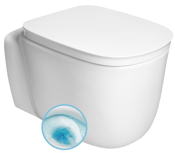 SAPHO - ORGANIC závěsná WC mísa, Vortex Rimless, 36x52cm, bílá PZ312V