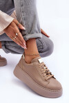 Kůže Sportovní Boty Na Platformě Maciejka 06191-04 Bežová 40