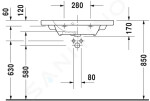 DURAVIT - DuraStyle Umyvadlo nábytkové Compact, 785x400 mm, s 1 otvorem pro baterii, bílá 2337780000