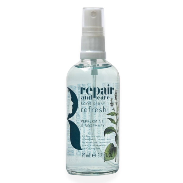 Somerset Toiletry Osvěžující sprej na nohy Repair and Care Máta/Rozmarýn 95 ml, modrá barva, sklo