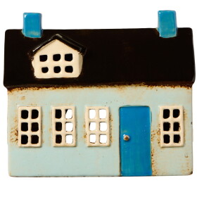 Ib Laursen Keramický svícen Nyhavn Blue Door, modrá barva, keramika