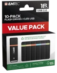 EMTEC K100 USB 16 GB (10ks) / 10x flash disk / USB 2.0 / čtení: 15MBs / zápis: 5MBs (ECMMD16GK102P10)