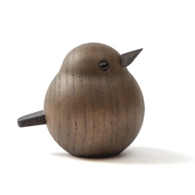 Novoform Dřevěný ptáček Mini Sparrow Smoke Stained Oak, hnědá barva, dřevo
