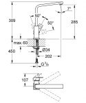 GROHE - Eurocube Dřezová baterie, chrom 31255000